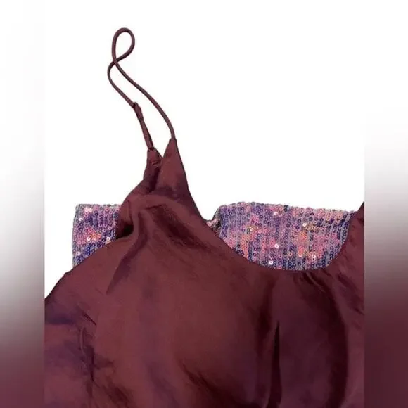 FREE PEOPLE Turn It On Purple Sequin Bandeau/Cami NWT $68 MSRP Size XS - Picture 3 of 10
